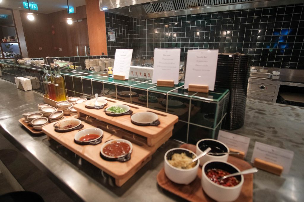 Noodle bar area for food orders.