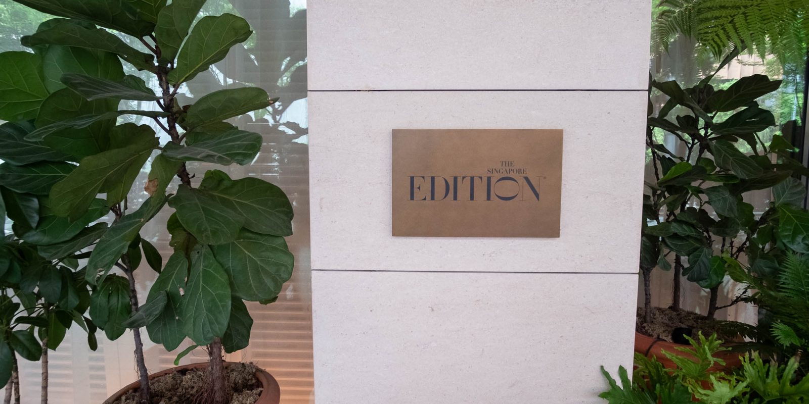 The Singapore EDITION plaque at the entrance.