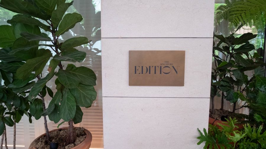 The Singapore EDITION plaque at the entrance.