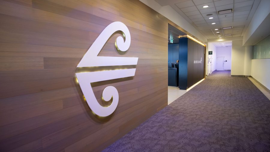 Entrance to the Air New Zealand lounge in Sydney International Airport
